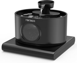 PEKTACO Wireless Automatic Rechargeable Battery Operated Cat Water Fountain with 2 Flow Modes, 2.8-L, Black