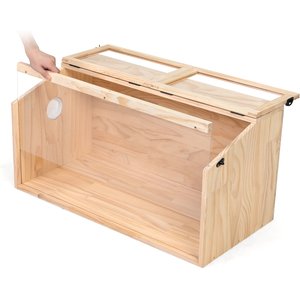 Coziwow Wooden Hamster Cage & Gerbil Habitat with Openable Top, 31.5-in
