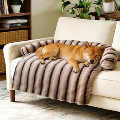 LFC PETS Sofa Bolster Dog & Cat Couch Cover, Brown, Medium