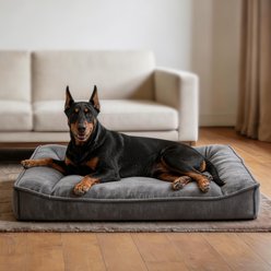 JOEJOY High Sided Fish Scale Orthopedic Bolster Dog Sofa Bed with Removable Cover, Grey, X-Large Plus: 48 x 35 x 11-in