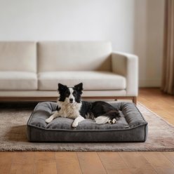 JOEJOY High Sided Fish Scale Orthopedic Bolster Dog Sofa Bed with Removable Cover, Grey, Large: 35 x 25 x 8-in