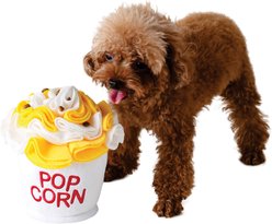 LuftPets Popcorn Snuffle Soft & Washable Plush Dog Toy, Yellow