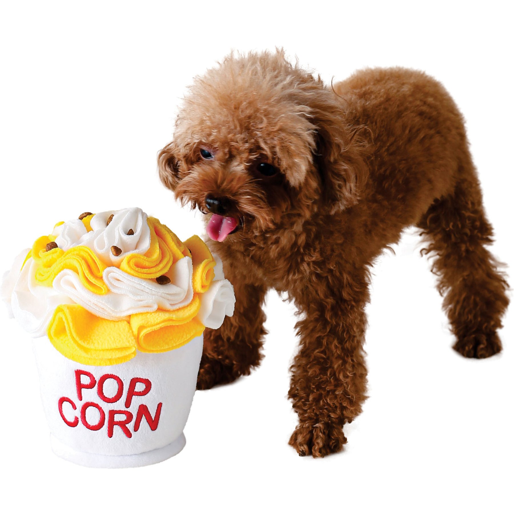 LuftPets Popcorn Snuffle Soft & Washable Plush Dog Toy, Yellow