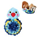 LuftPets Blue Bird Snuffle Mat Squeaky & Washable Plush Dog & Cat Toy, Blue