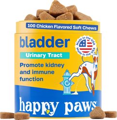 Happy Paws Bladder Health Soft Chews Supplement for Dogs, 100 count