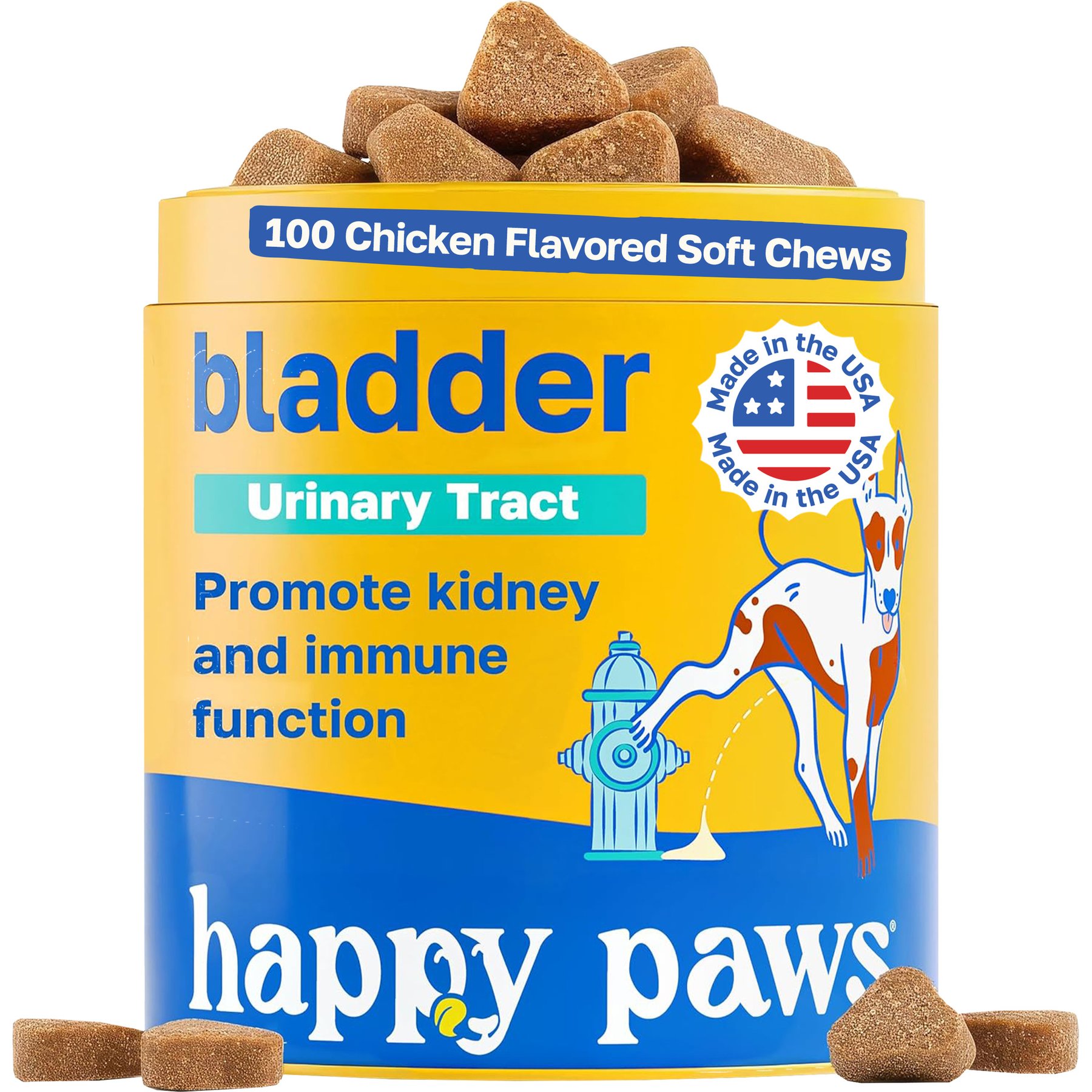 Happy Paws Bladder Health Soft Chews Supplement for Dogs, 100 count