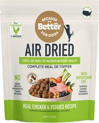 Because It's Better Real Chicken & Veggies Slow Baked & Air-Dried Dog Food, 3-lb bag