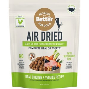 Because It's Better Real Chicken & Veggies Slow Baked & Air-Dried Dog Food, 3-lb bag
