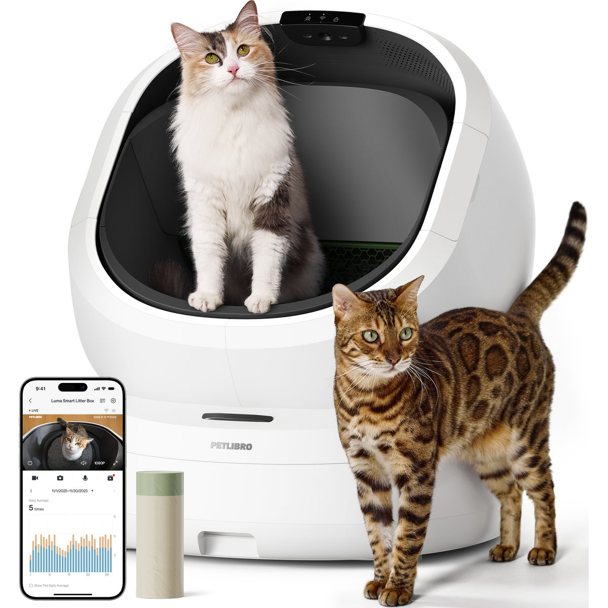 Petlibro Luma Automatic Litter Box with Camera, 33-lb