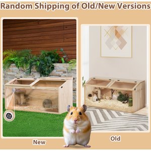 Coziwow Wooden Hamster Cage & Gerbil Habitat with Openable Top, 31.5-in