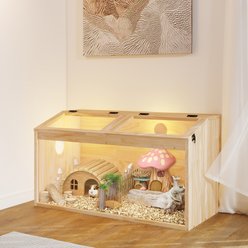 Coziwow Openable Top Wooden Hamster & Gerbil Habitat, 31.5-in
