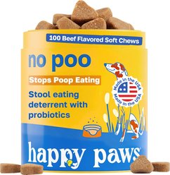 Happy Paws No Poo Soft Chews Supplement for Dogs, 100 count