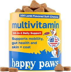 Happy Paws 10 in 1 Multivitamin Soft Chews Supplement for Dogs, 100 count