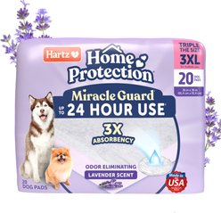 Hartz Miracle Guard Lavender Scented Max Absorbency Odor Eliminating Dog Pads, XXX-Large, 20 count