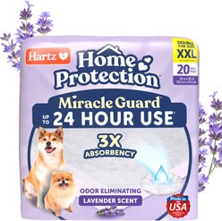 Hartz Miracle Guard Lavender Scented Max Absorbency Odor Eliminating Dog Pads, XX-Large, 20 count