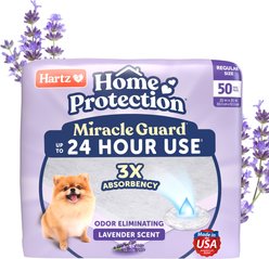Hartz Miracle Guard Lavender Scented Max Absorbency Odor Eliminating Dog Pads, Regular, 50 count