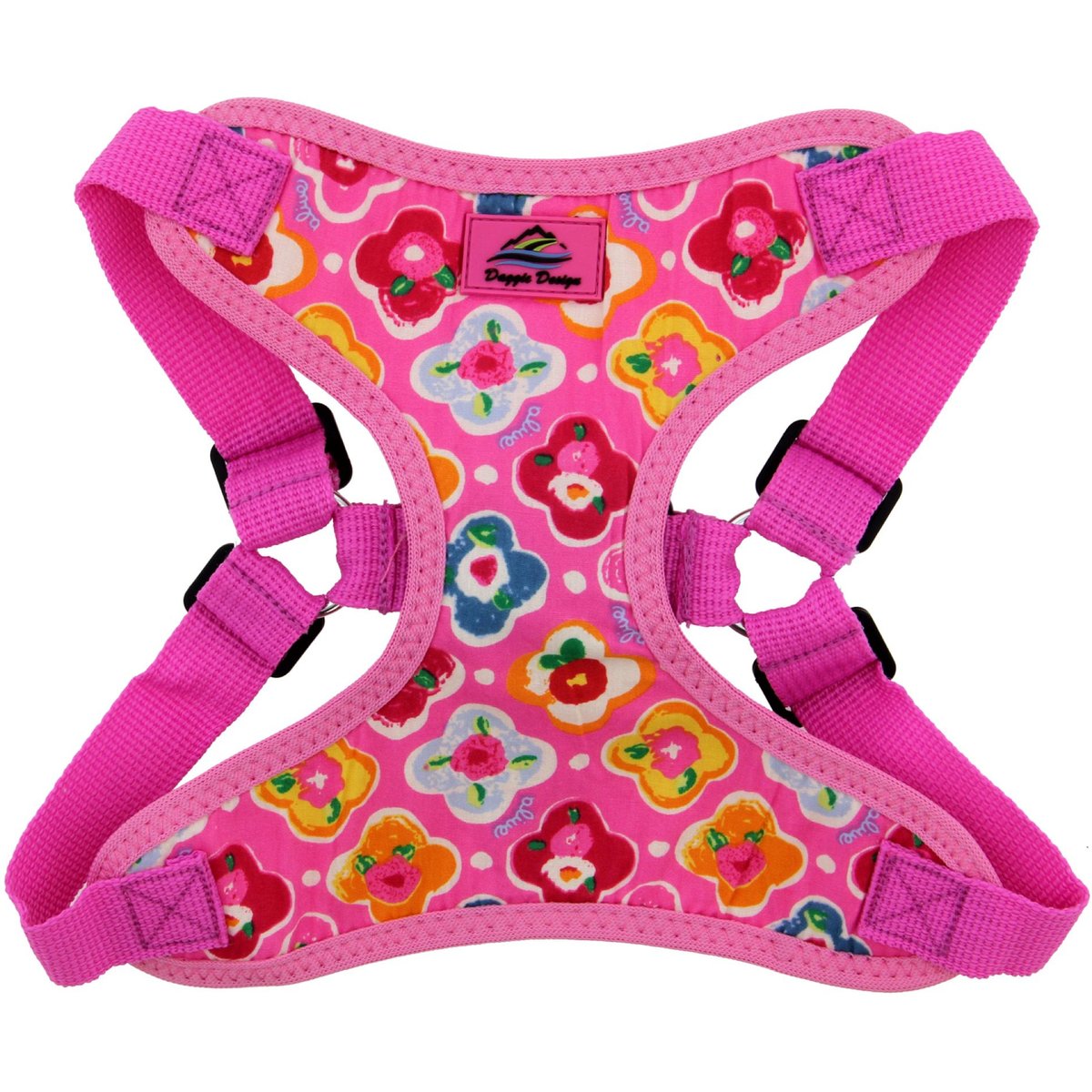 Doggie Design Wrap & Snap Choke Free Adjustable Dog Harness, Maui Pink, Small: 13.75 to 17-in chest