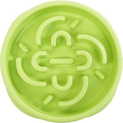 Pet Marvel Heavy Duty Polypropylene Slow Feeder Dog Bowl, Green, Large: 5.5-cup