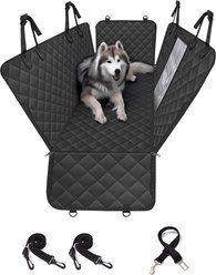 Pettycare 600D Heavy Duty Waterproof & Scratch-Resistant Dog Car Seat Cover for Back Seat, Black, One Size