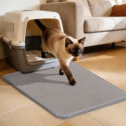 SMONTER Waterproof Non-Slip Honeycomb Cat Litter Box Floor Mat, Gray, 24 x 18-in slide 2 of 6