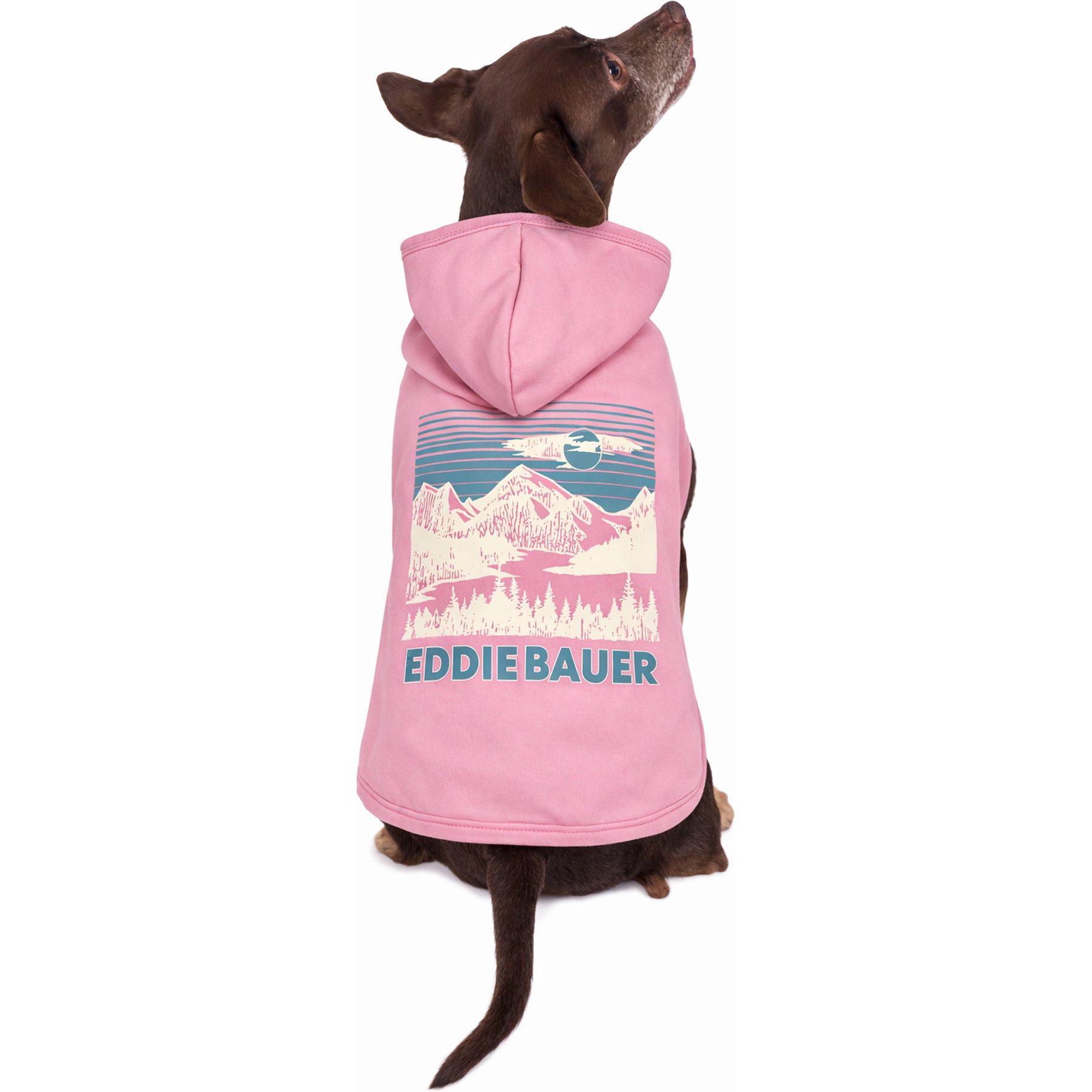 Eddie Bauer Landscape Graphic Sleevless Dog Hoodie, Pink, X-Small