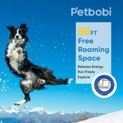 Petbobi PVC-Coated Steel Dog Tie-Out Cable with Shock Spring & 360° Swivel Clips, Blue, 50-ft slide 2 of 6