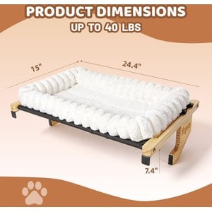 LFC PETS Window Perch & Sill Cat Bed, Cream