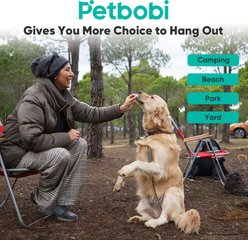 Petbobi Heavy-Duty 16-in Ground Stake Dog Tie-Out Cable with Spring, Black, 40-ft slide 2 of 6