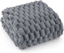 Bedsure Washable Fleece Dog & Cat Blanket, Grey, Small