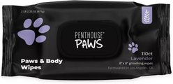 Penthouse Paws Lavender Dog & Cat Paws & Body Cleansing Aloe Pet Wipes, 110 count