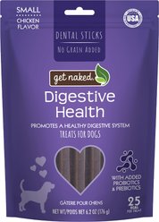 Get Naked Digestive Health Grain-Free Dental Stick Dog Treats, 18 count, Small