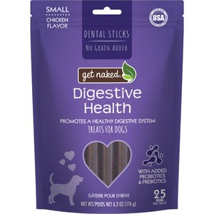 Get Naked Digestive Health Grain-Free Dental Stick Dog Treats, 18 count, Small