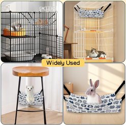 NonoPets Adjustable Cat Hammock Bed Cage Replacement for Cats & Smallpets, White/Blue, Large slide 2 of 6