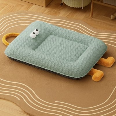 NonoPets NonoPets Monster Orthopedic Lounge Ultra-Soft Textured Chenille Dog Bed with Integrated Headrest Bolsters & Non-Slip Safety Base, Green, X-Large