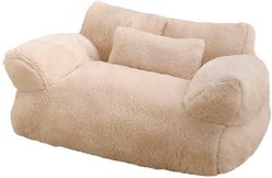 NonoPets Luxury Orthopedic Velvet Pet Throne High-Resiliency Deep-Dish Sofa Bed for Dogs & Cats with Integrated Bolster Support, Medium slide 2 of 3