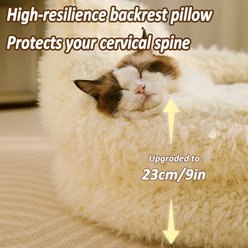 NonoPets Alpaca-Inspired Orthopedic Ultra-Plush Lion Velvet Throne Sanctuary Cat Bed, Small slide 2 of 4