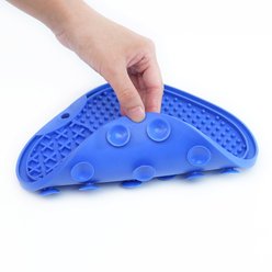 Pet Marvel TPR Soft Lick Mat with Multiple Suction Cups, 8.4 x 8.4-in, Blue slide 2 of 4
