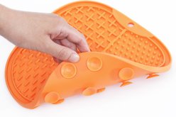 Pet Marvel TPR Soft Lick Mat with Multiple Suction Cups, 8.4 x 8.4-in, Orange slide 2 of 5