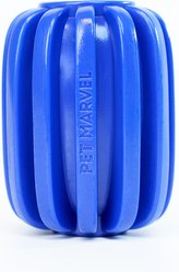 Pet Marvel Food-Grade TPR Tough Dog Treat Dispenser Toy, Royal Blue, Medium