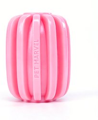 Pet Marvel Food-Grade TPR Tough Dog Treat Dispenser Toy, Pink, Small