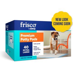 Frisco X-Large Premium Dog Training & Potty Pads (NEW LOOK COMING SOON), 28 x 34-in, Unscented, 40 count