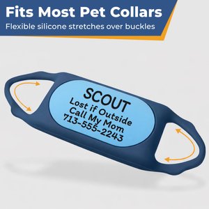 GoTags Samsung SmartTag2 Personalized Dog Collar Holder & ID GPS Tracker, Large, Black