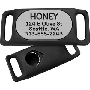 GoTags Samsung SmartTag2 Personalized Dog Collar Holder & ID GPS Tracker, Large, Black