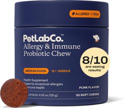 PetLab Co. Allergy Immune Probiotic Chew Allergy Supplement for Medium Dogs, 30 count