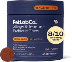PetLab Co. Allergy Immune Probiotic Chew Allergy Supplement for Small Dogs, 30 count