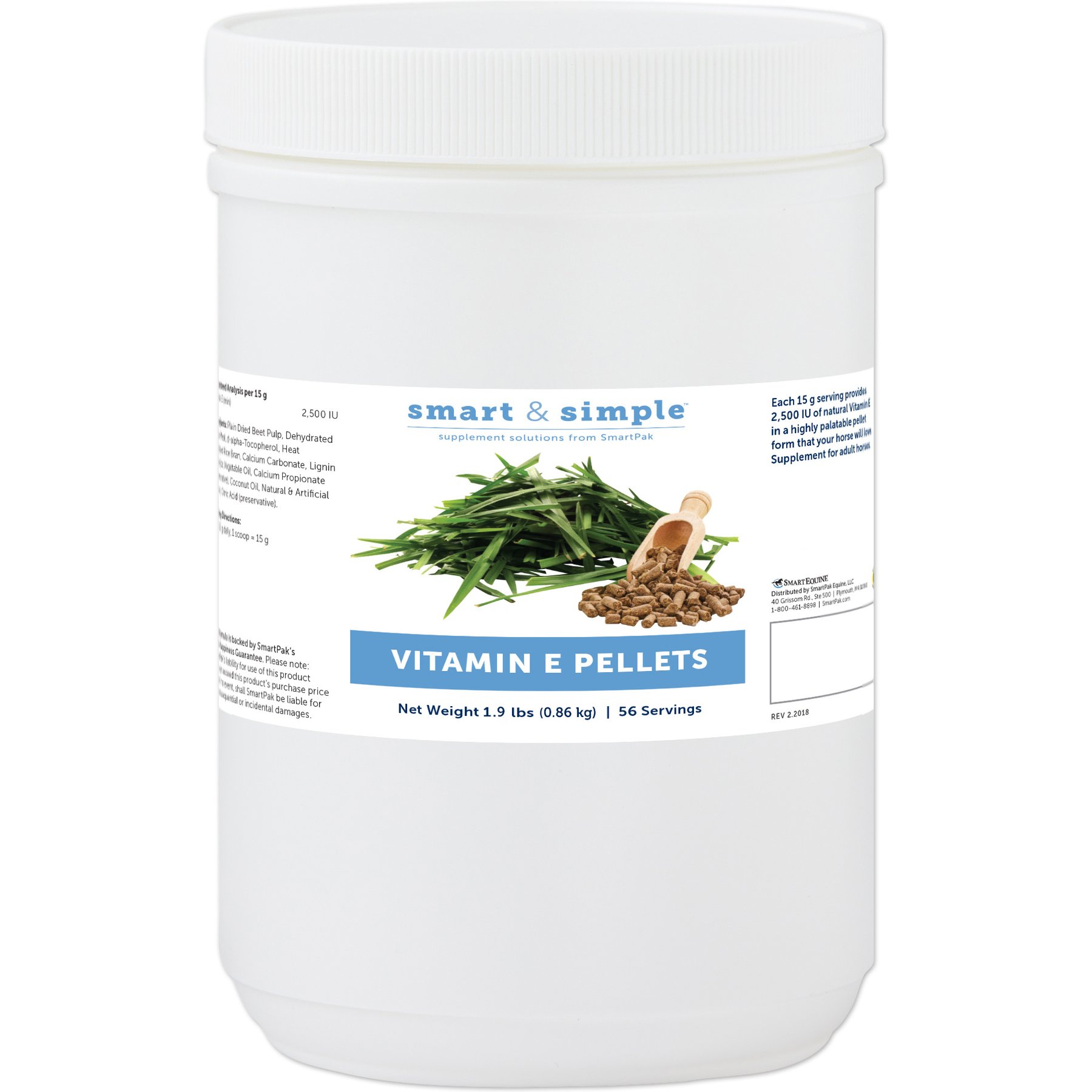 SmartPak Smart & Simple Vitamin E Pellet Horse Supplement, 1.9-lb bucket