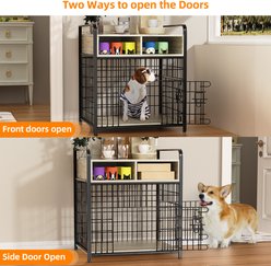Saudism Indoor Heavy Duty Furniture Wood Cage Table Dog Crate with Drawers Storage, Gray, Small: 27.6 x 20.5 x 31.9-in slide 2 of 9