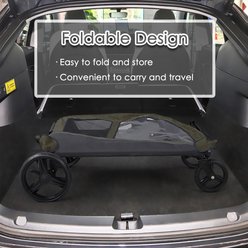Saudism Foldable Design & Adjustable Handle Wagon Dog Stroller with Pocket, Large, Green slide 2 of 8