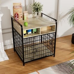 Saudism Indoor Heavy Duty Furniture Wood Cage Table Dog Crate with Drawers Storage, Gray, Small: 27.6 x 20.5 x 31.9-in slide 1 of 9