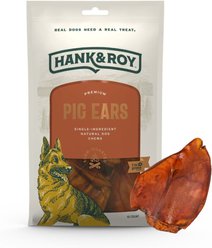 Hank and Roy All-Natural Pig Ear Dog Chew Treats, 10 count